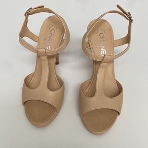 Chanel Lambskin T-Strap heels